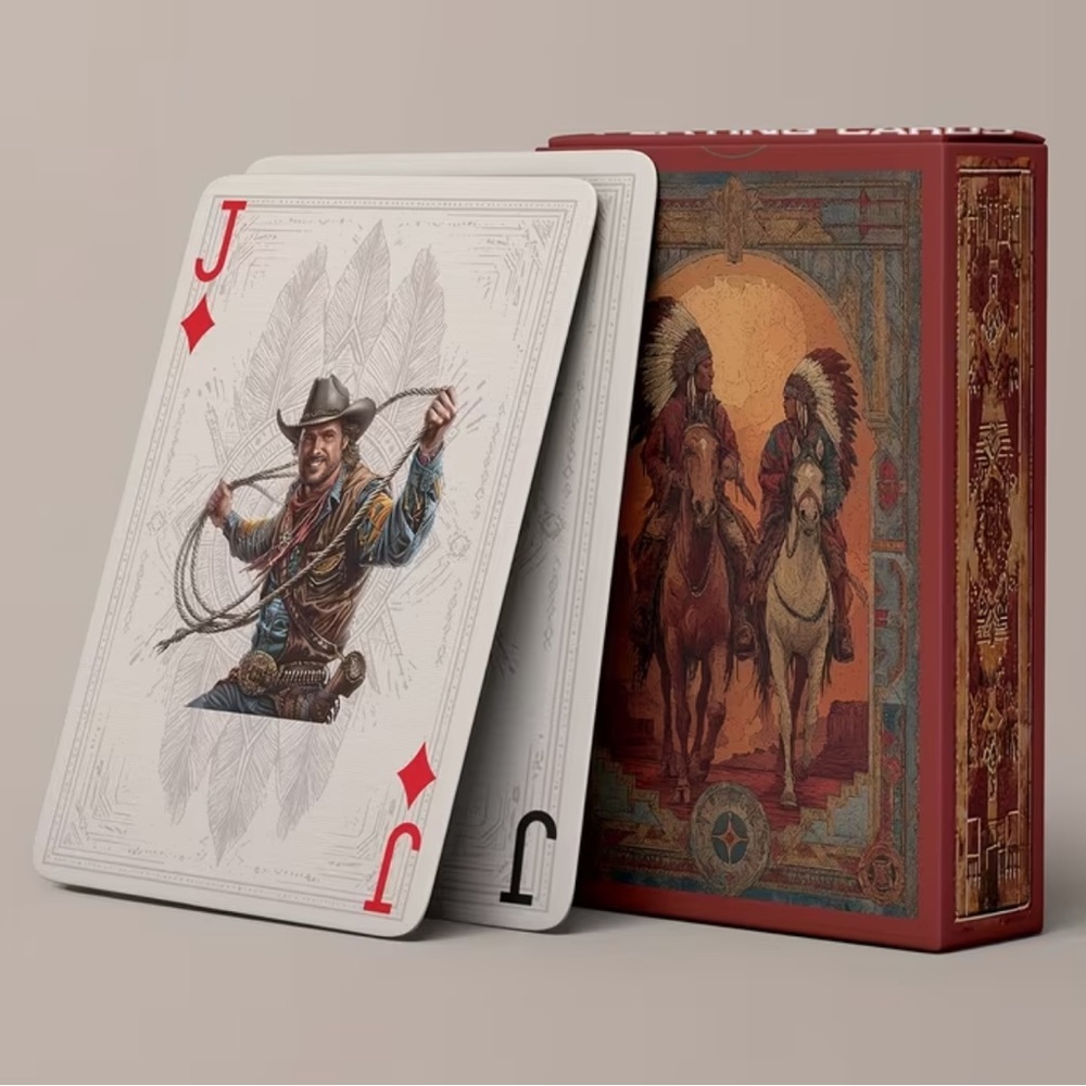 Western Playing Cards Deck | Cowboy & Cowgirl Art | Blue Core Poker Cards